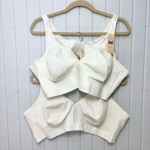 Cacique No-Wire Comfort Solution Women's White‎ Intimates Bra 48D Set Of 2